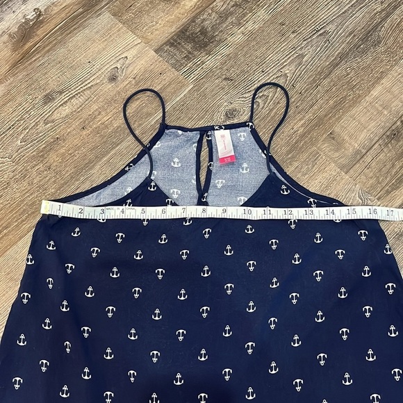 No Boundaries Nautical Navy Anchor Spaghetti Strap Tank Top Novelty Seaside Sz S - Picture 7 of 10